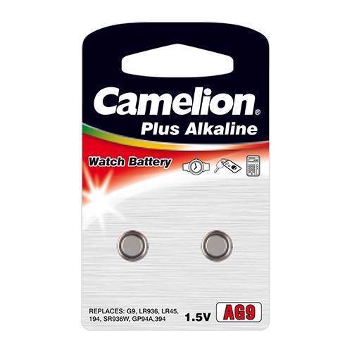 Camelion LR45 / AG9 / LR936 1,5V Alkaline Plus batterier (2 stk)